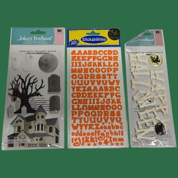 Halloween Stickers: Jolee's 2012 Haunted House, Happy Halloween, Orange Alphabet - Picture 1 of 8